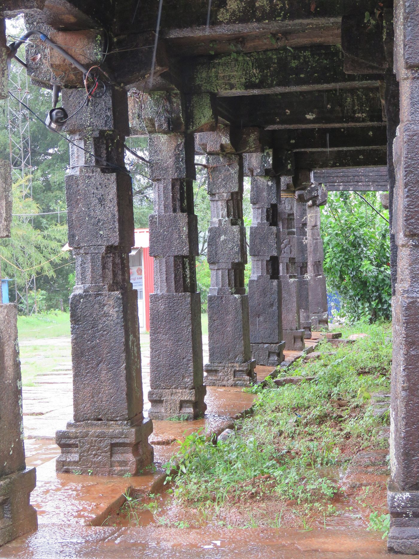 The granite pillared corridor of the Thirunelly temple